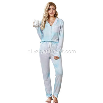 Gebreide dubbele rib pyjama set